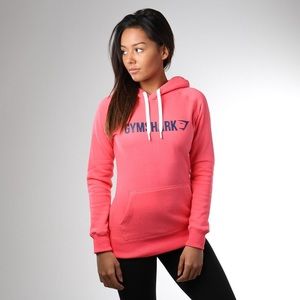 GYMSHARK Hoodie, Pop Pink/Navy
